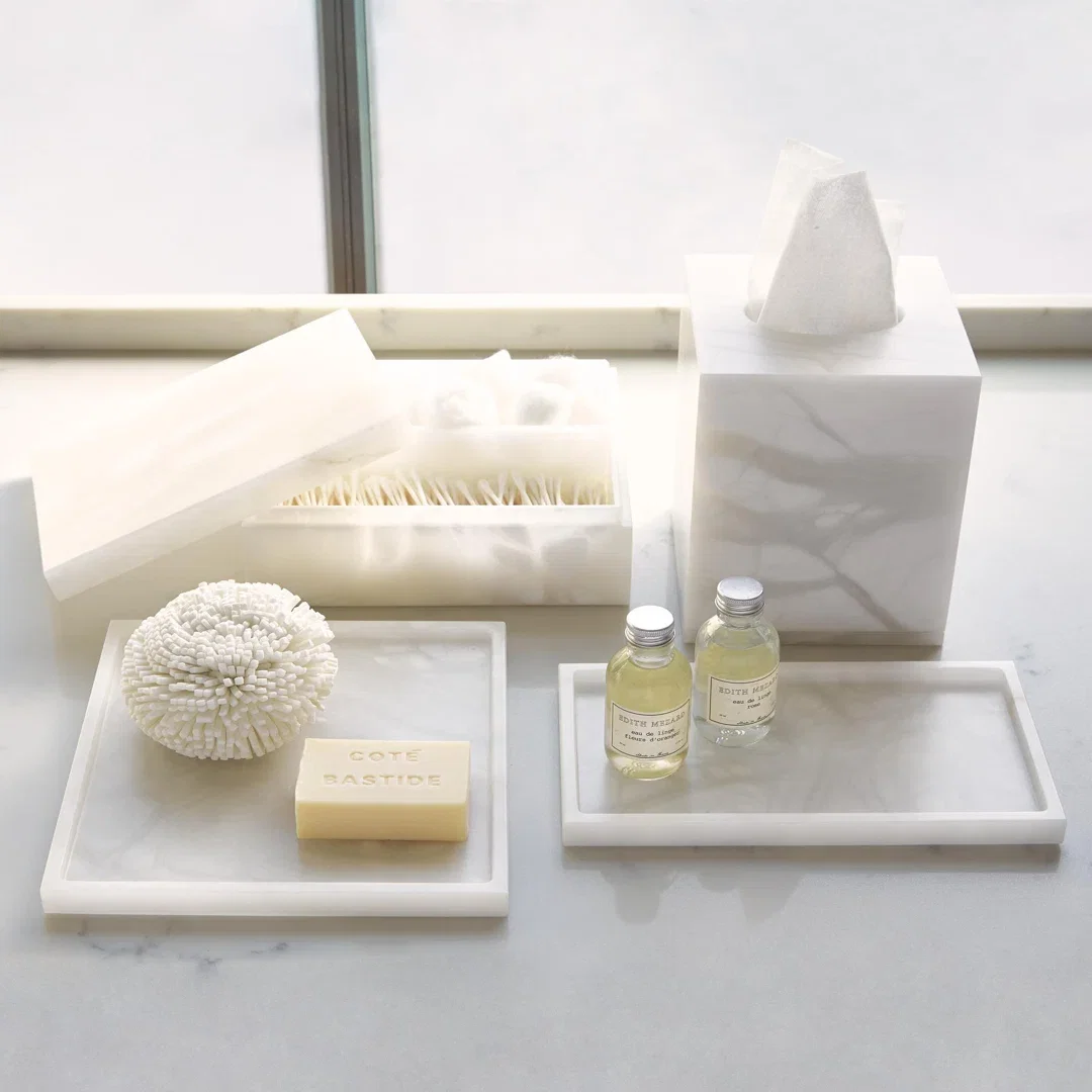 Alabaster Rectangular Plateau, Bath Accessorie by Studio A Home, 9.25" width x 0.5" height x 5" depth View 8