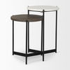 Larkin Marble & Dark Brown Wood Tabletop Nesting End/Side Tables thumbnail 3