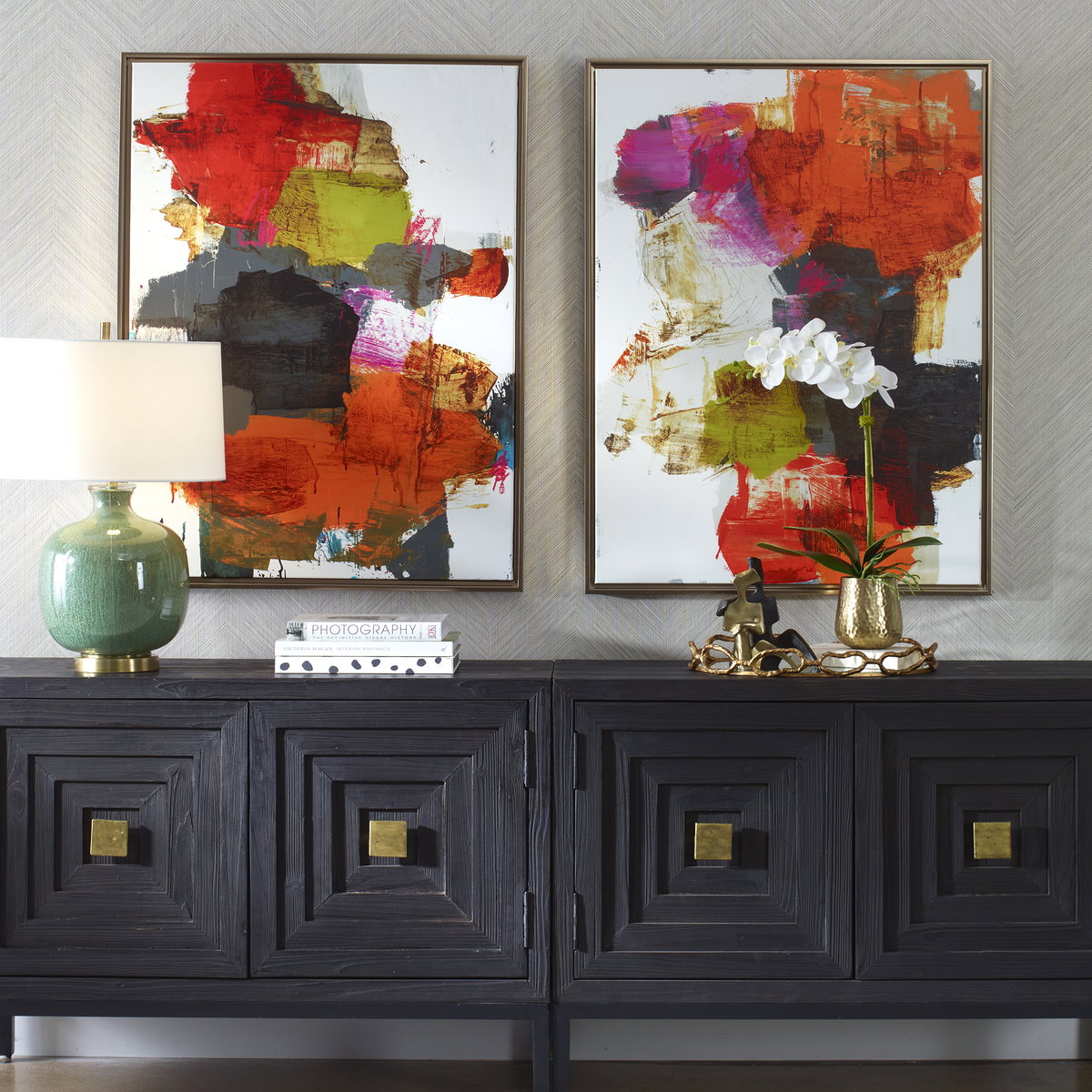 Tried And True Framed Abstract Art Set/2, Painting by Uttermost, 31.5" width x 41.5" height x 2" depth View 2