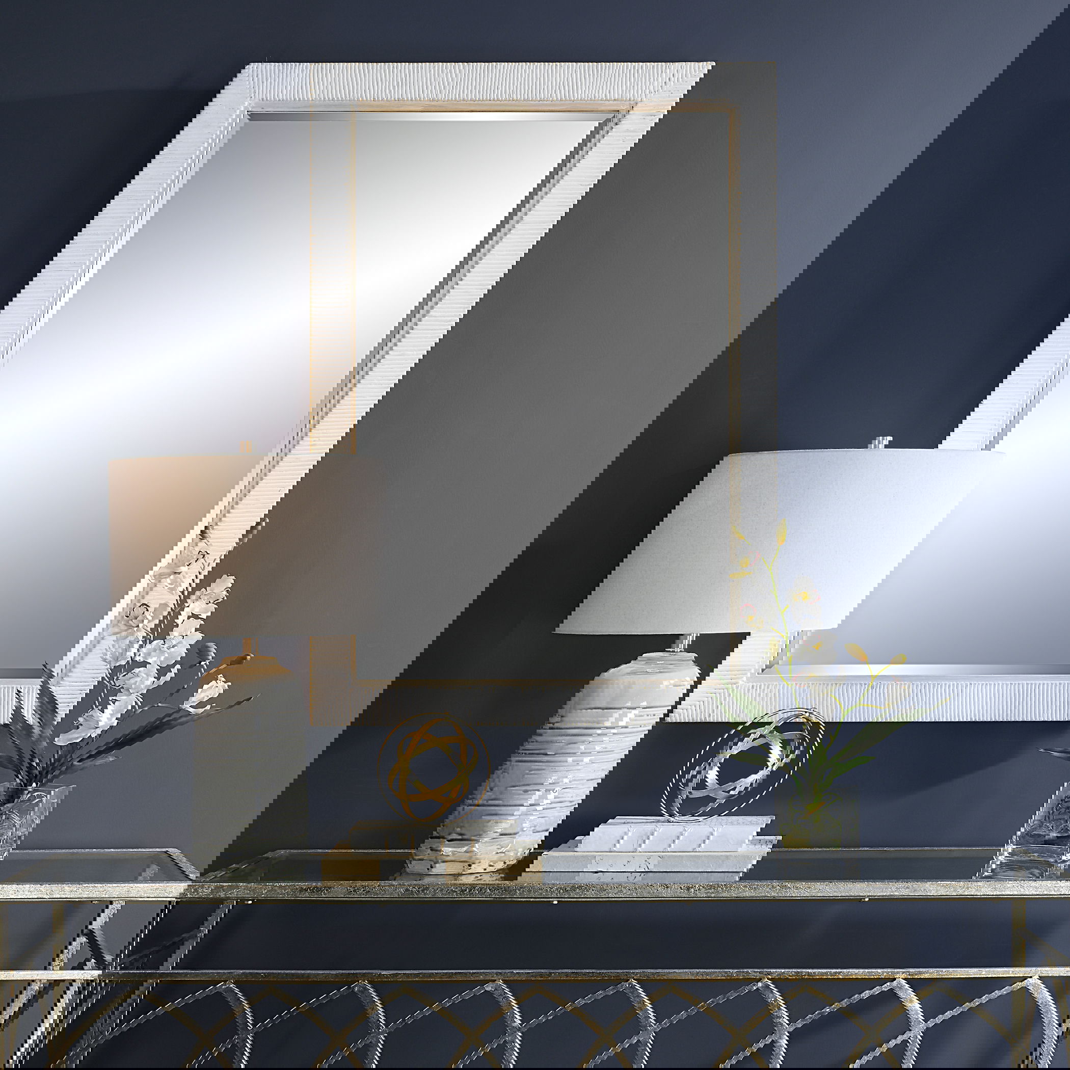 Cape Whitewashed Rattan Mirror, by Uttermost, 28.75" width x 40.87" height x 1.75" depth View 2