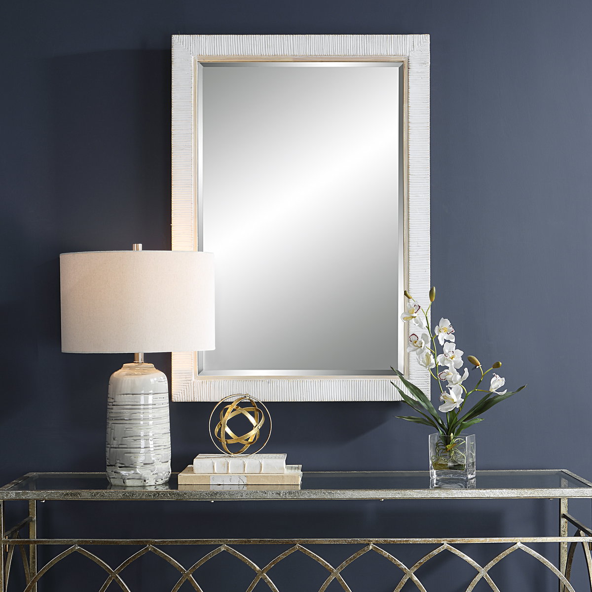 Cape Whitewashed Rattan Mirror, by Uttermost, 28.75" width x 40.87" height x 1.75" depth View 2