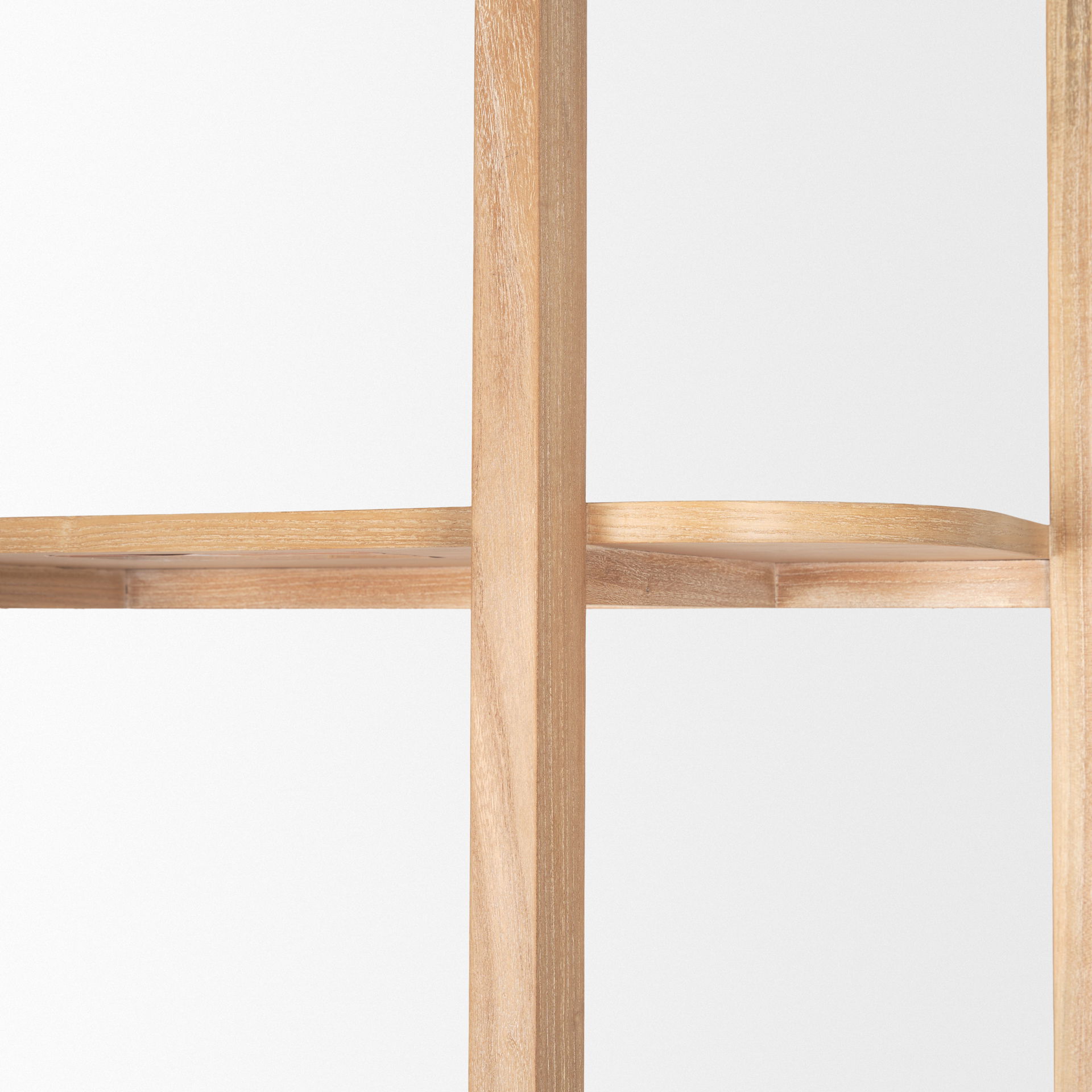 Taylin Light Brown Solid Wood Open Bookshelf, Shelving & Bookcase by Mercana, 33" length x 14" width x 83" height View 9