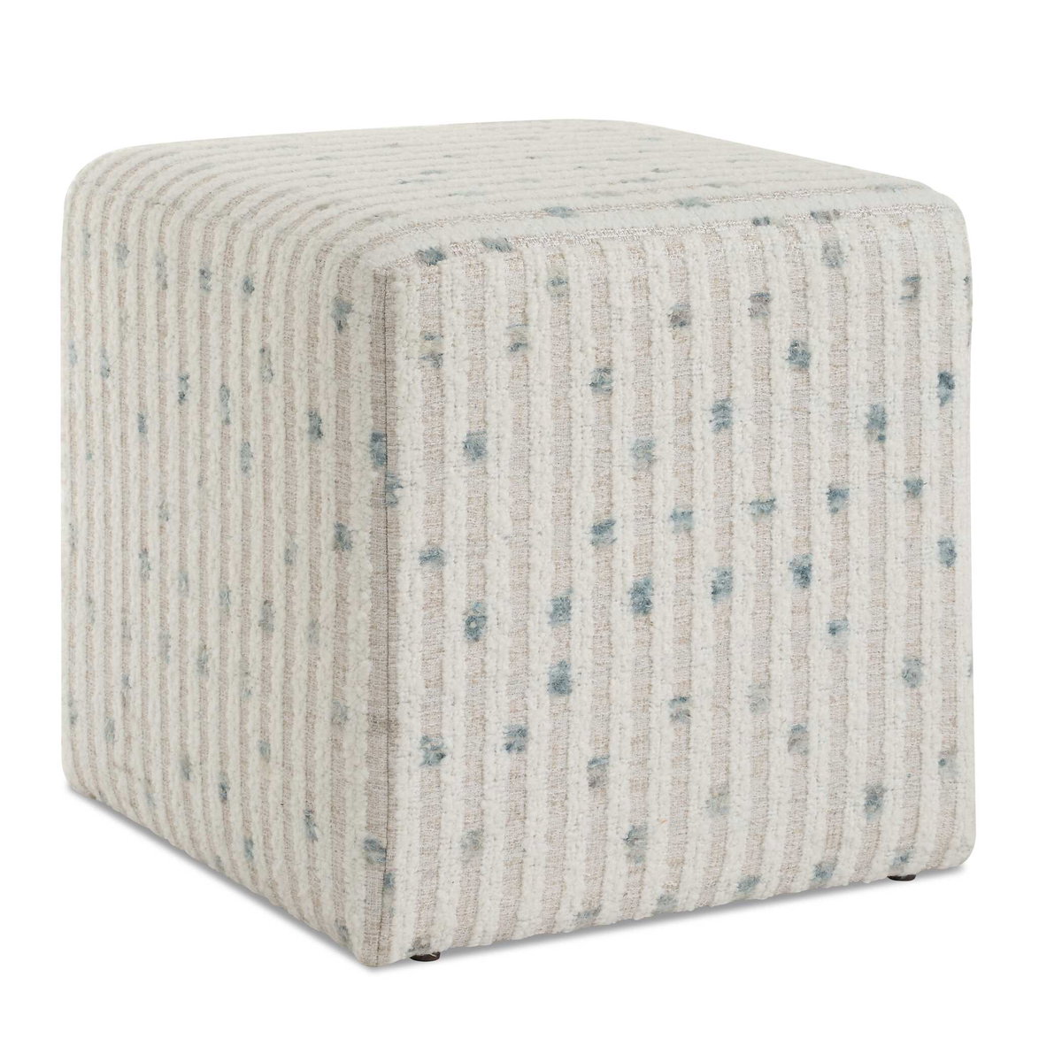 Joie White Chenille Ottoman, by Uttermost, 18" width x 18" height x 18" depth View 1