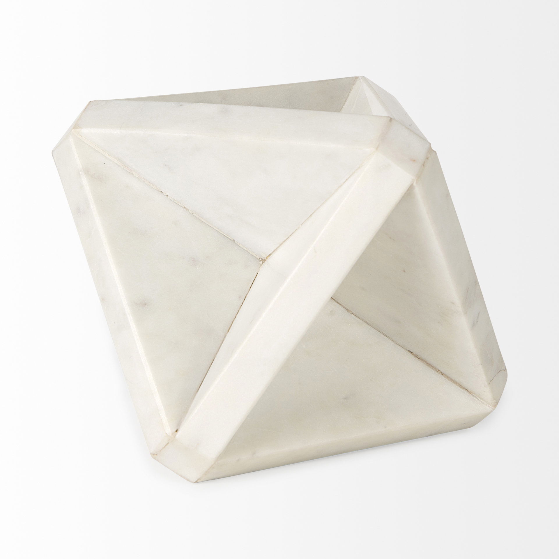 Sophia 5.5 L x 5.5 W x 8.5 H White Marble Decor Stand, Decorative Object by Mercana, 5.5" length x 5.5" width x 8.5" height View 5