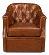 Coolidge Leather Swivel Chair Havana Brn thumbnail 1