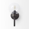 Boltern II 6x12 Black Toned Glass Globe Wall Sconce, by Mercana, 6" length x 6" width x 12" height thumbnail 3