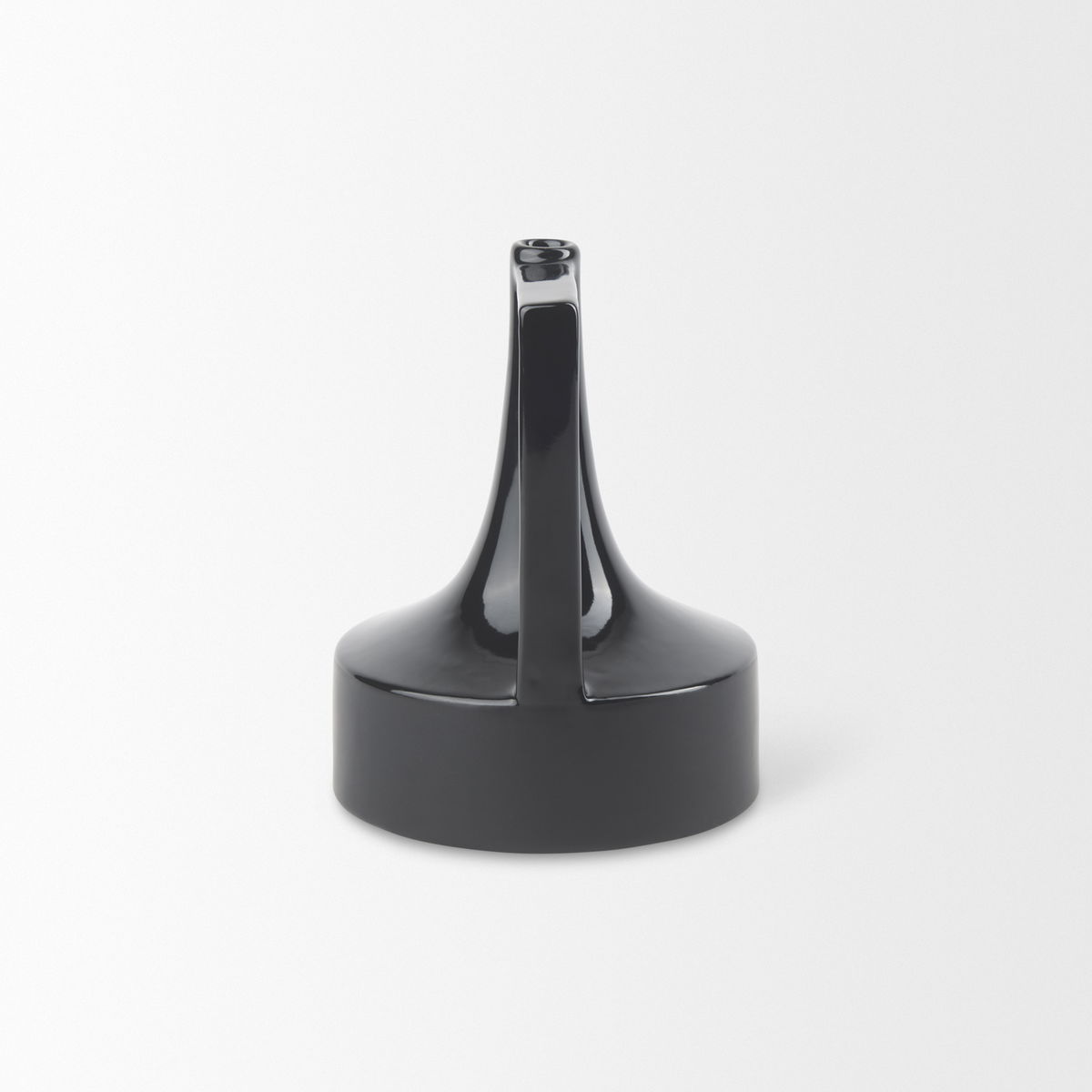 Burton 8.3H Small Glossy and Matte Black Ceramic Jug Vase, Decorative Jar by Mercana, 6.1" length x 6.1" width x 8.27" height View 5