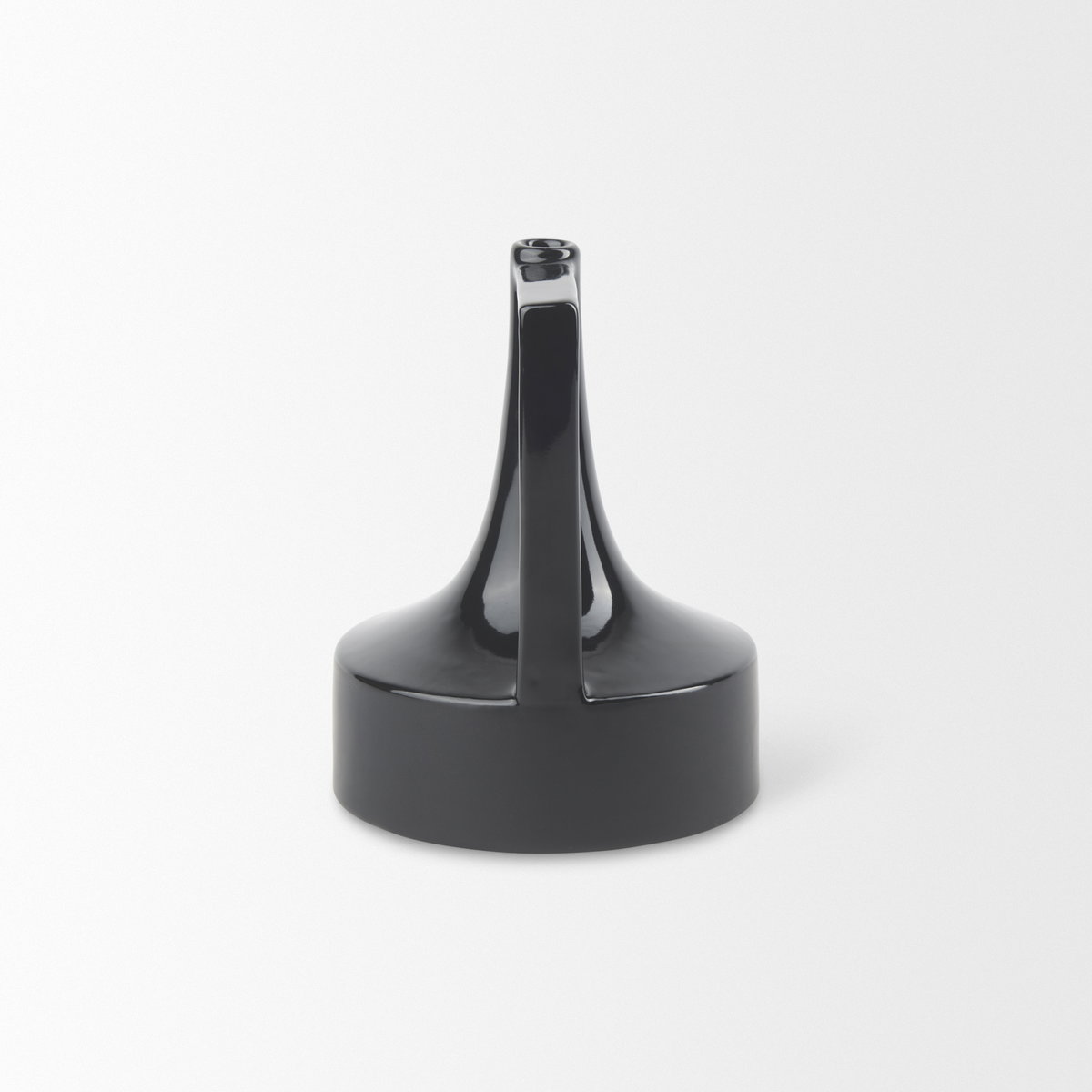 Burton 8.3H Small Glossy and Matte Black Ceramic Jug Vase, Decorative Jar by Mercana, 6.1" length x 6.1" width x 8.27" height View 5