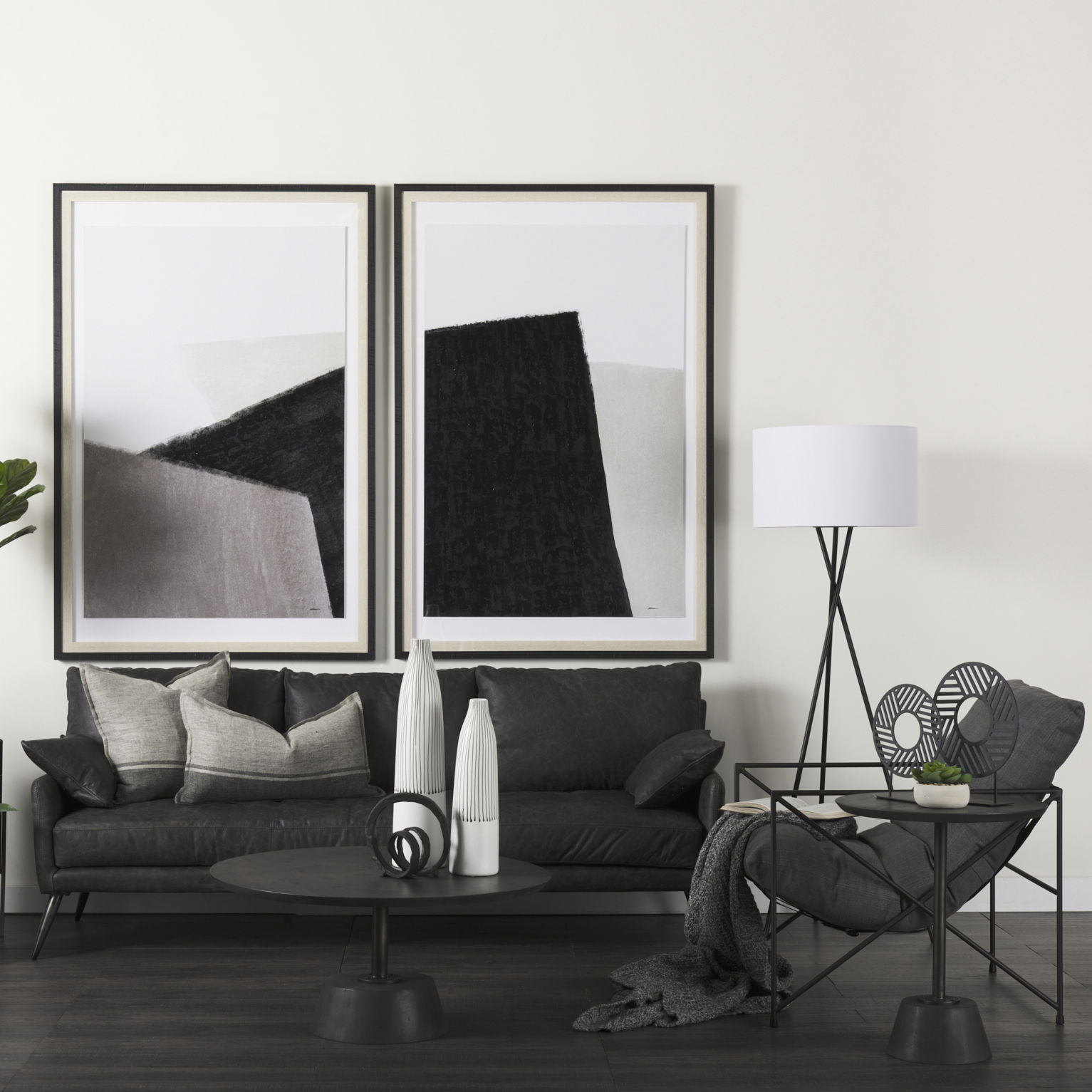 Leonidas 28.5L x 29.5W x 34.0H  Black Faux Leather Seat with Black Metal Frame Accent Chair, by Mercana, 29.53" length x 28.35" width x 35.43" height View 4