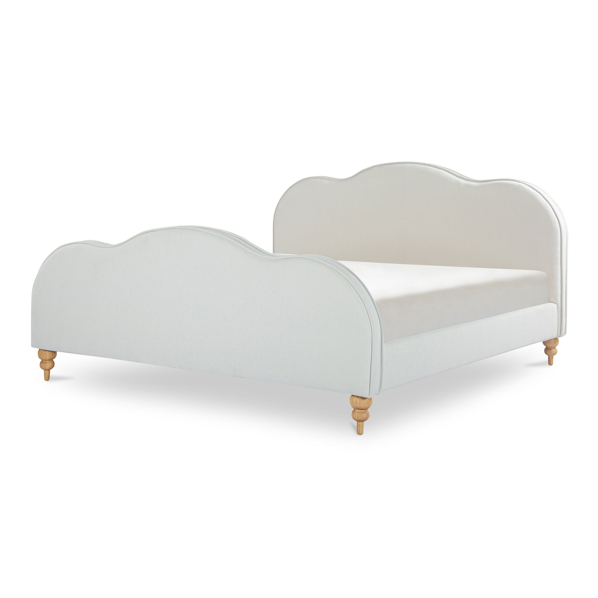 Jacqueline King Bed Cream, by Moe's Home, 81.1" width x 49.6" height x 89.8" depth View 2