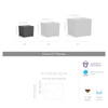 TruDrop Pinch Self Watering Square Planter, by Crescent Garden, 22.52" width x 20" height x 22.52" depth thumbnail 5