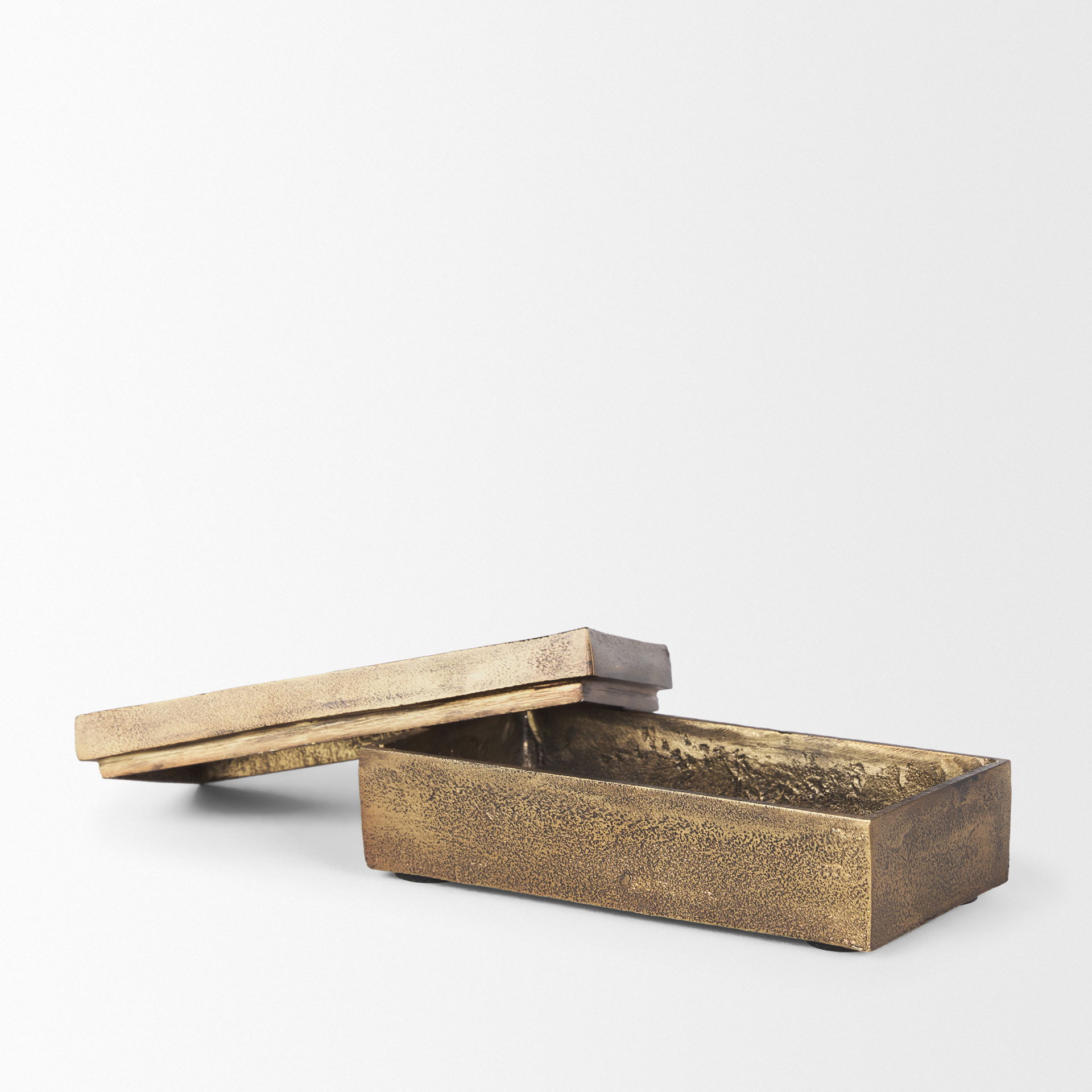 Porschia Small Antiqued Gold Metal Decorative Box, Boxe by Mercana, 7.87" length x 4" width x 2.75" height View 9