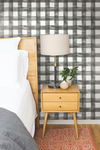 Magnolia Home Watercolor Check Black Peel & Stick Wallpaper, by York Wall, 20' length x 1'8.5" width x 0.02" depth thumbnail 2