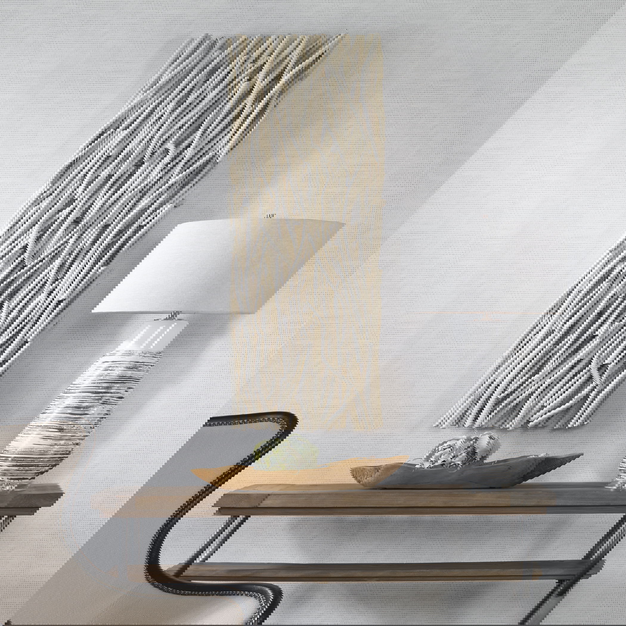 Gathered Teak Bleached Wood Wall Decor, Sculptural Wall Art by Uttermost, 19" width x 49" height x 3.5" depth View 5