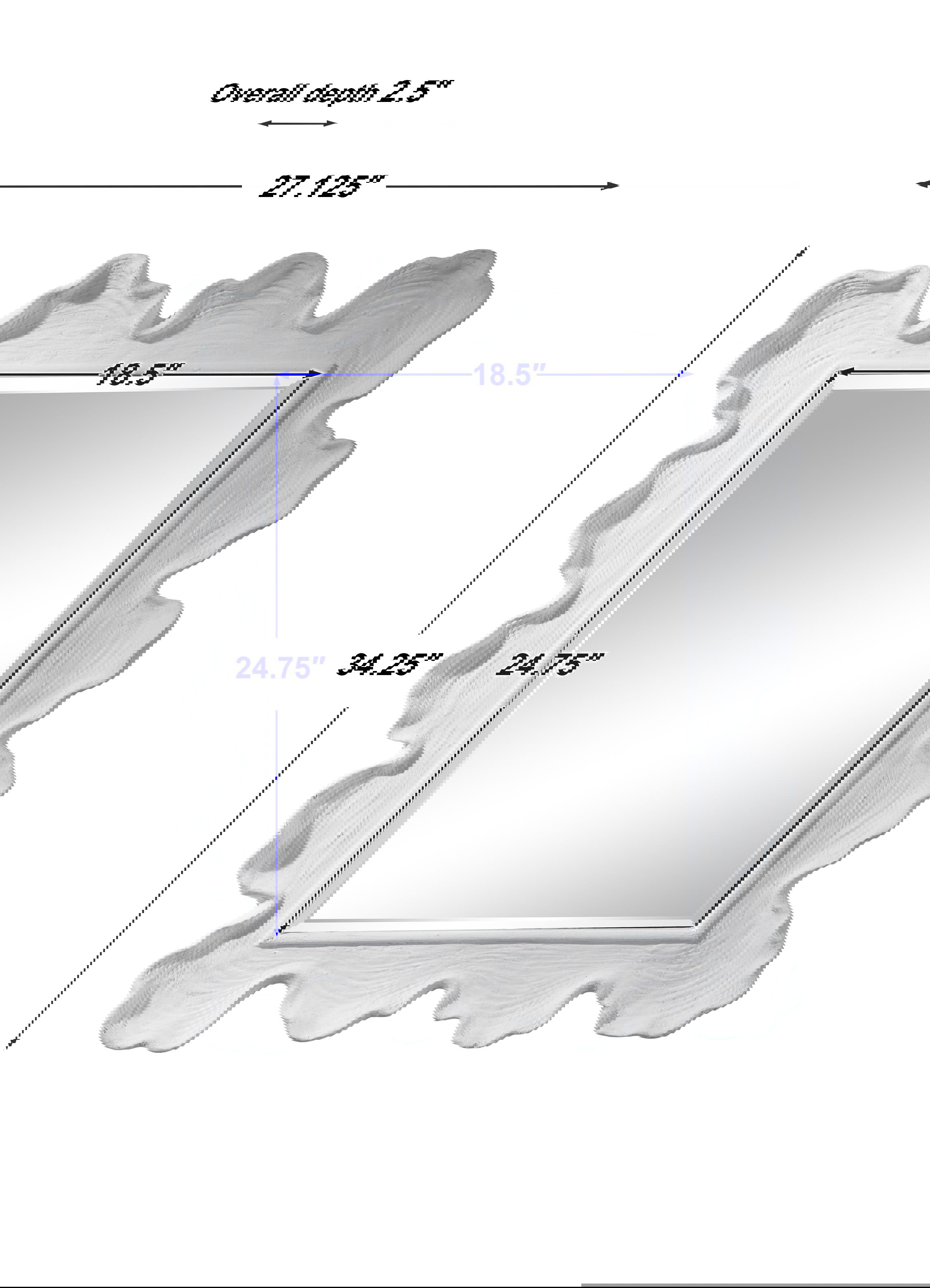 Sea Coral Coastal Mirror, by Uttermost, 27.12" width x 34.25" height x 2.5" depth View 3