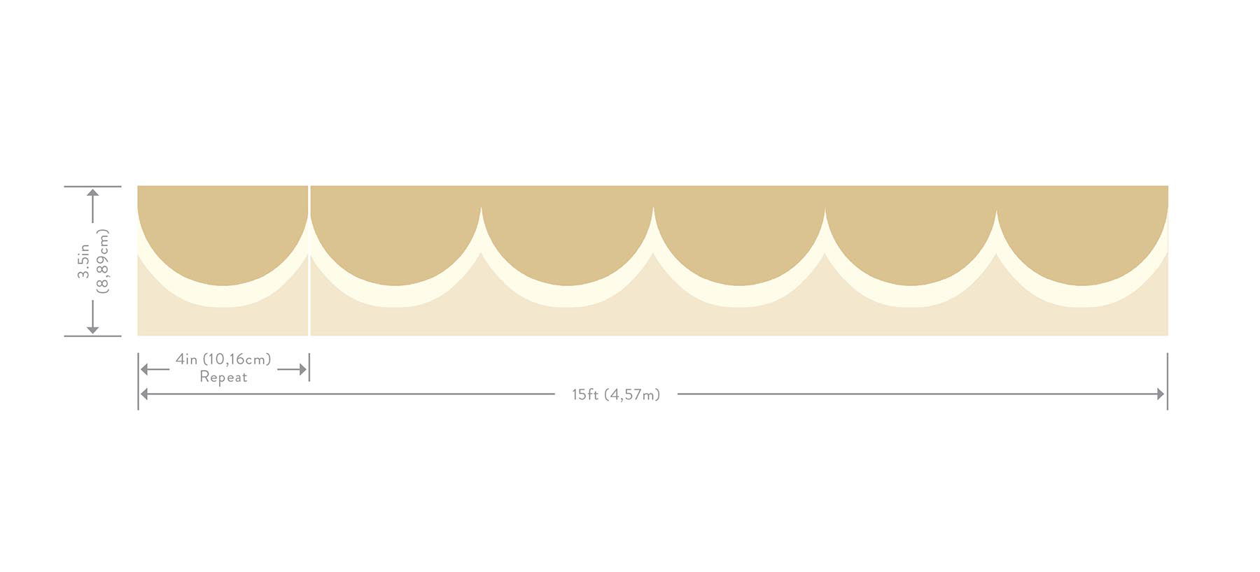 Linen Scallop Wallpaper Trim large image 
