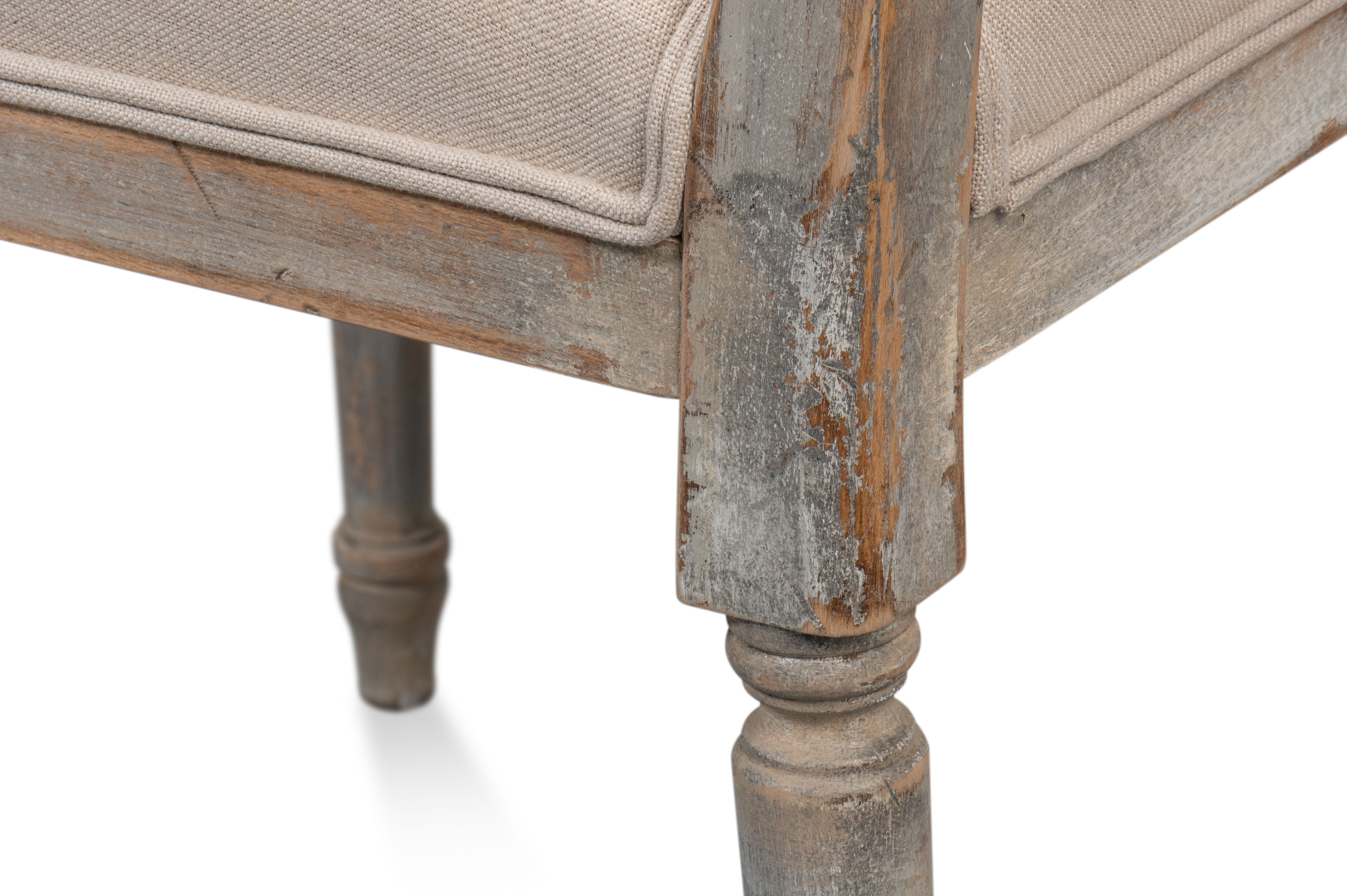 Square Back Side Chair,Grey Oak,Flax, Dining Chair by Sarreid, 20" length x 20" width x 40" height View 3