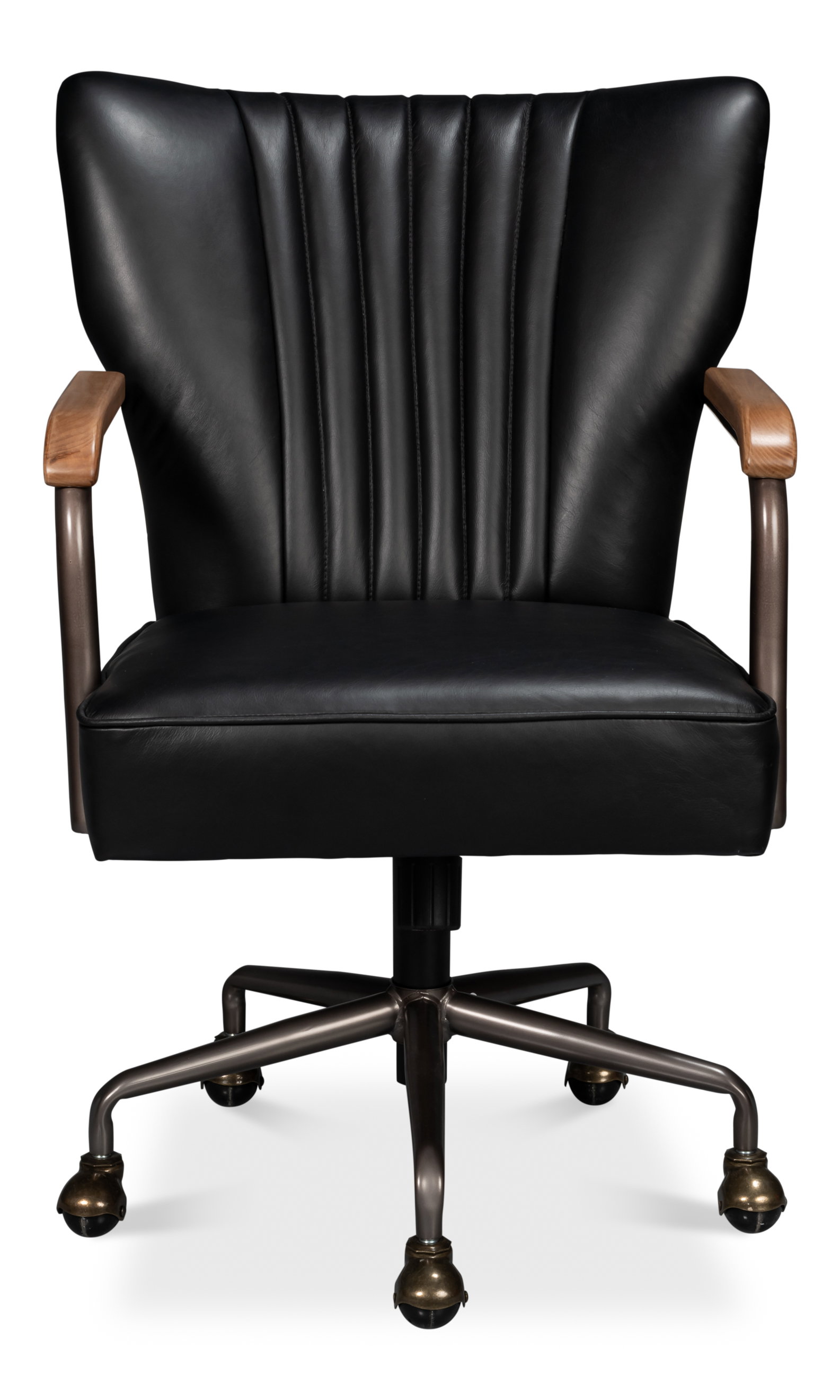 Parker Office Chair, Onyx Black, Seating by Sarreid, 25" length x 28" width x 38" height View 2
