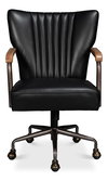 Parker Office Chair, Onyx Black, Seating by Sarreid, 25" length x 28" width x 38" height thumbnail 2