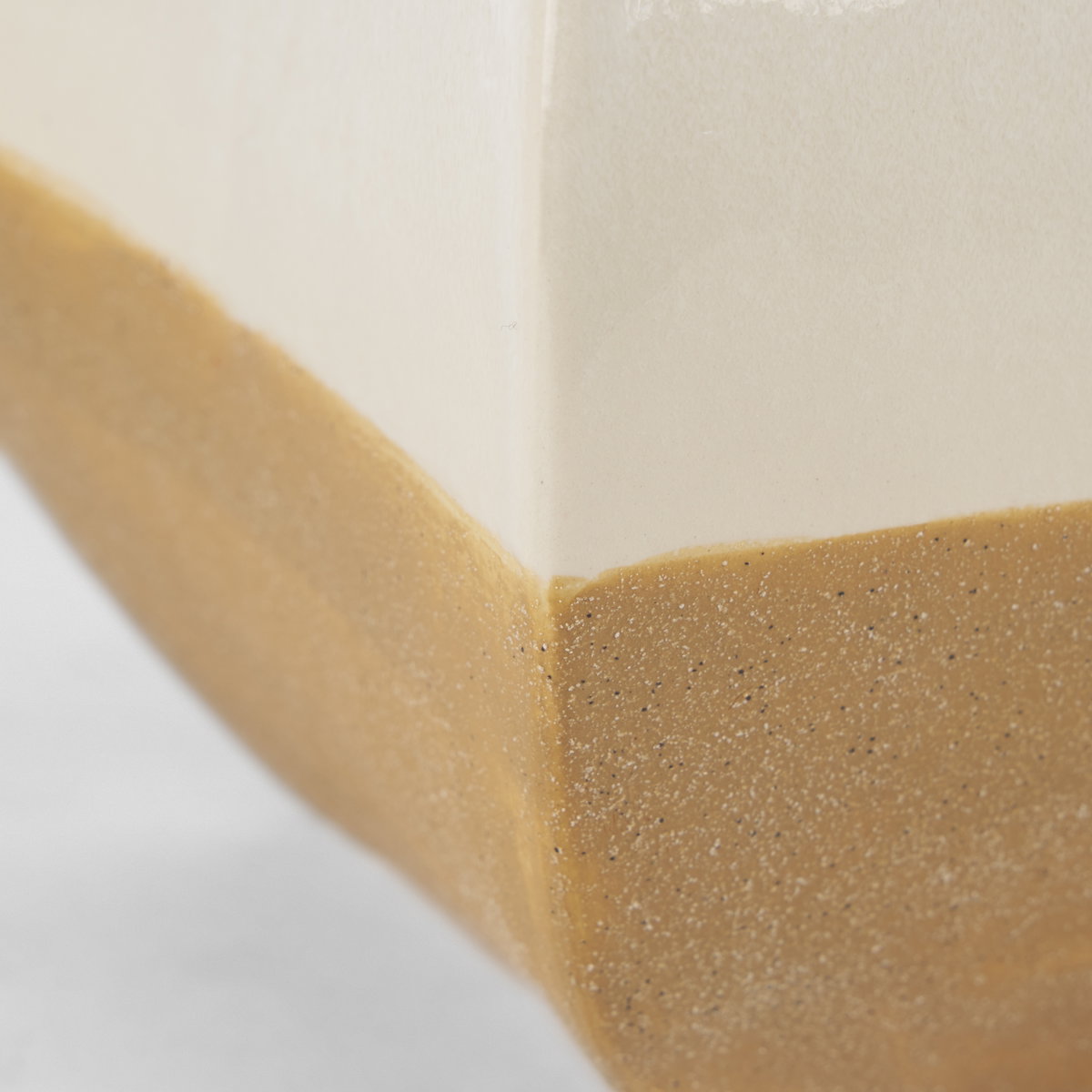 Vania Short Off White with Tan Textured Ceramic Vase, by Mercana, 9.06" length x 8.86" width x 10.43" height View 8