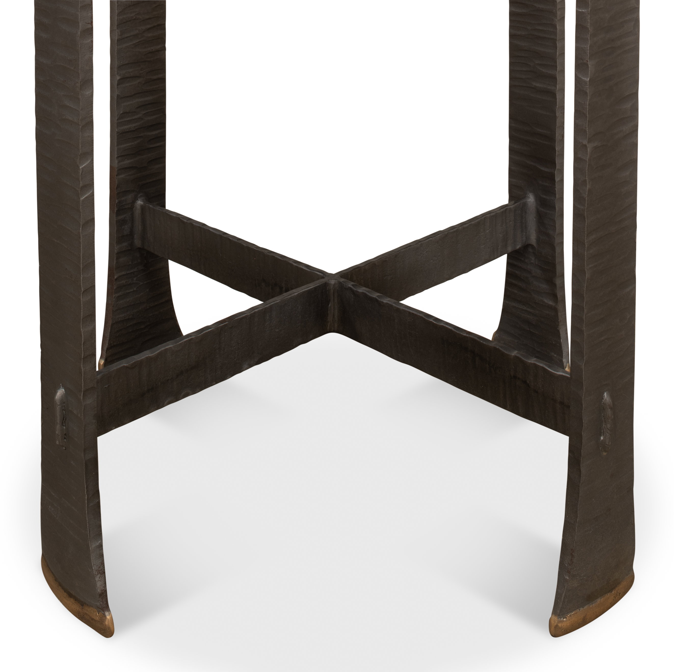 *Forged Slats Side Table/Moleskin, Side & End Table by Sarreid, 18" length x 18" width x 25" height View 6
