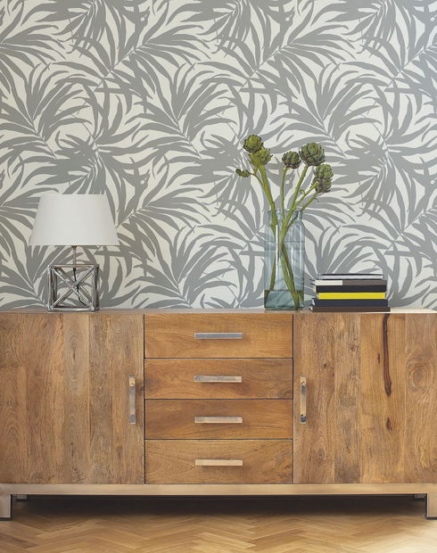 Bali Leaves Metallic Peel & Stick Wallpaper