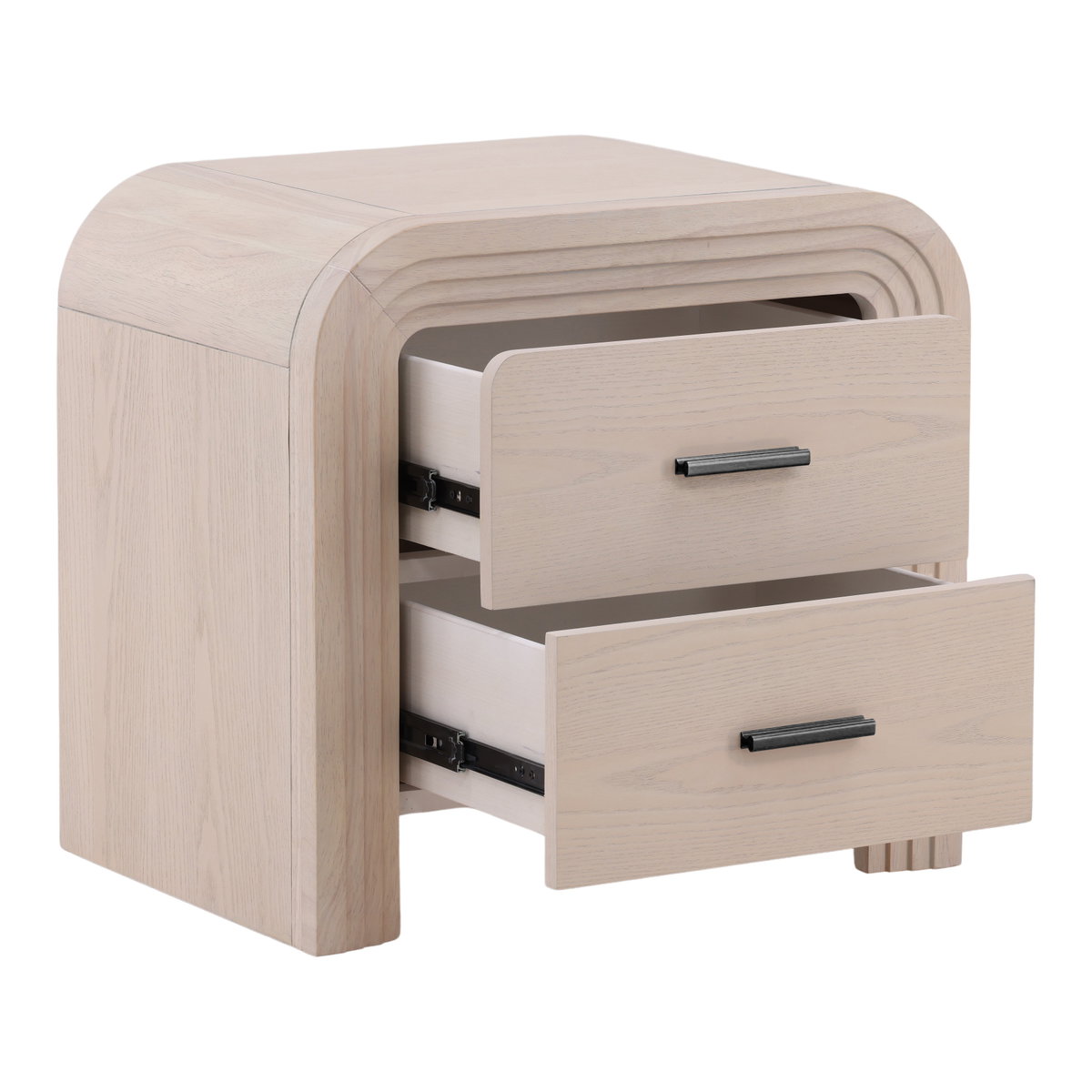 Portland Nightstand Bleach Natural, by Dovetail, 25.6" width x 24" height x 18.18" depth View 5