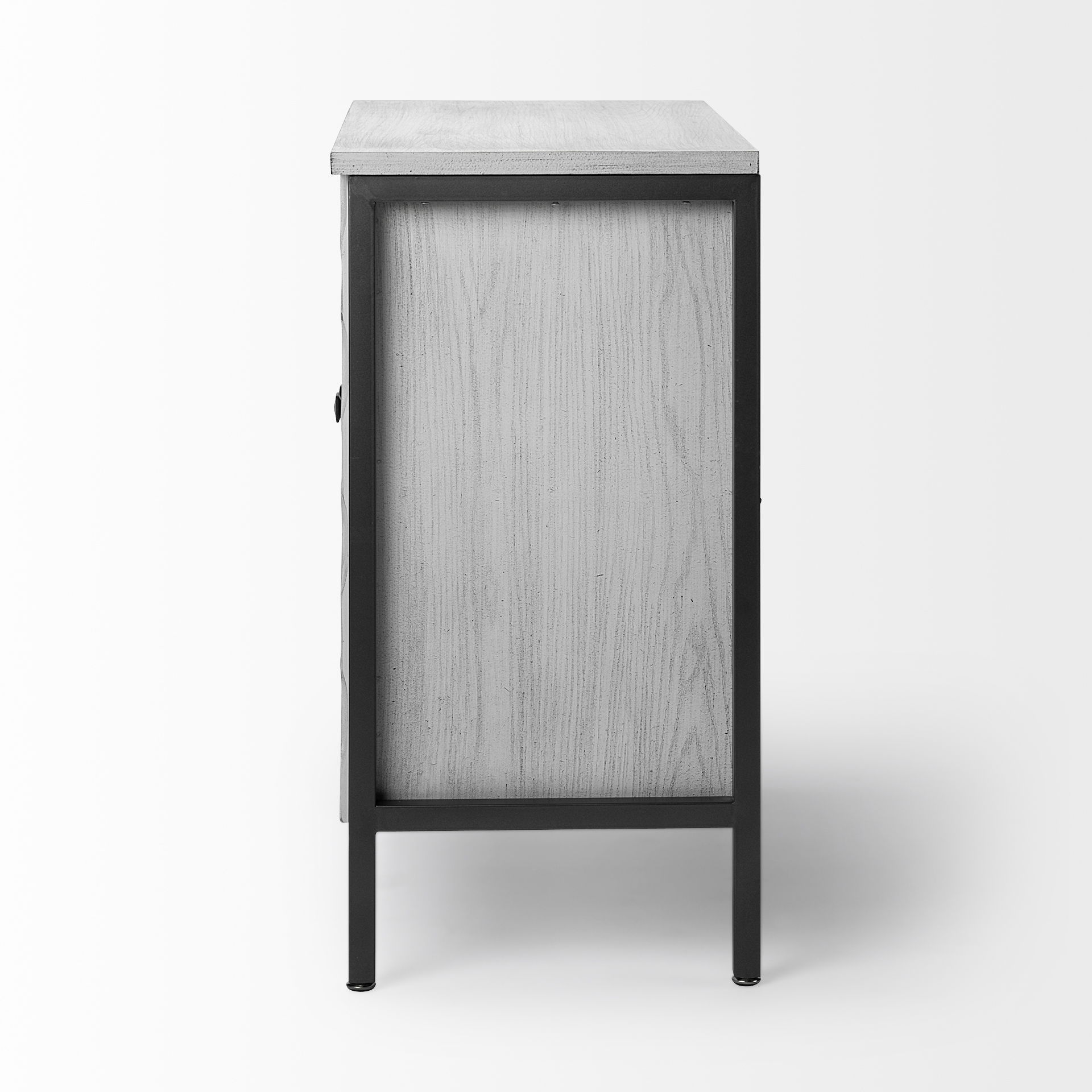 Savannah White Fir Veneer with Gray Metal 2-Door Accent Cabinet large image 