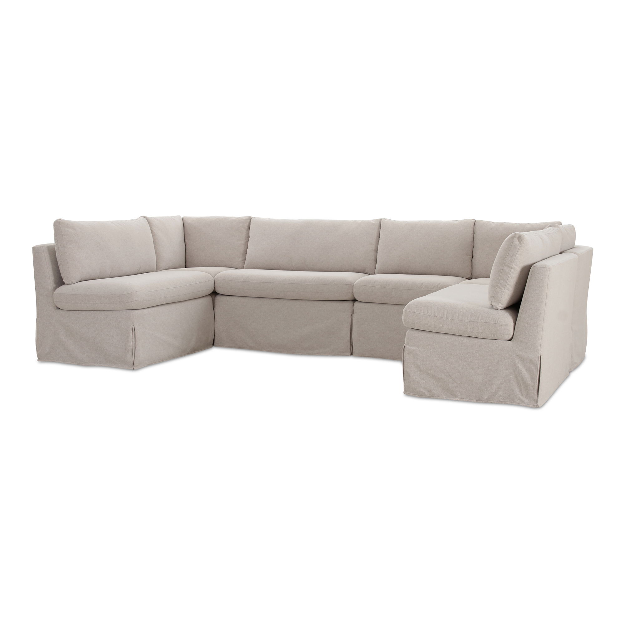 Fable Slipcover Dining Banquette U-shape Beige 121in large image 