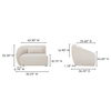 Amelia Left Arm Facing Chair Warm White, Sectional Sofa by Moe's Home, 50.25" width x 32.5" height x 36.25" depth thumbnail 9