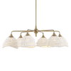 Biddeford 6 Light White Beaded Pendant, Ceiling Light by Uttermost, 36" width x 11" height x 36" diameter thumbnail 1