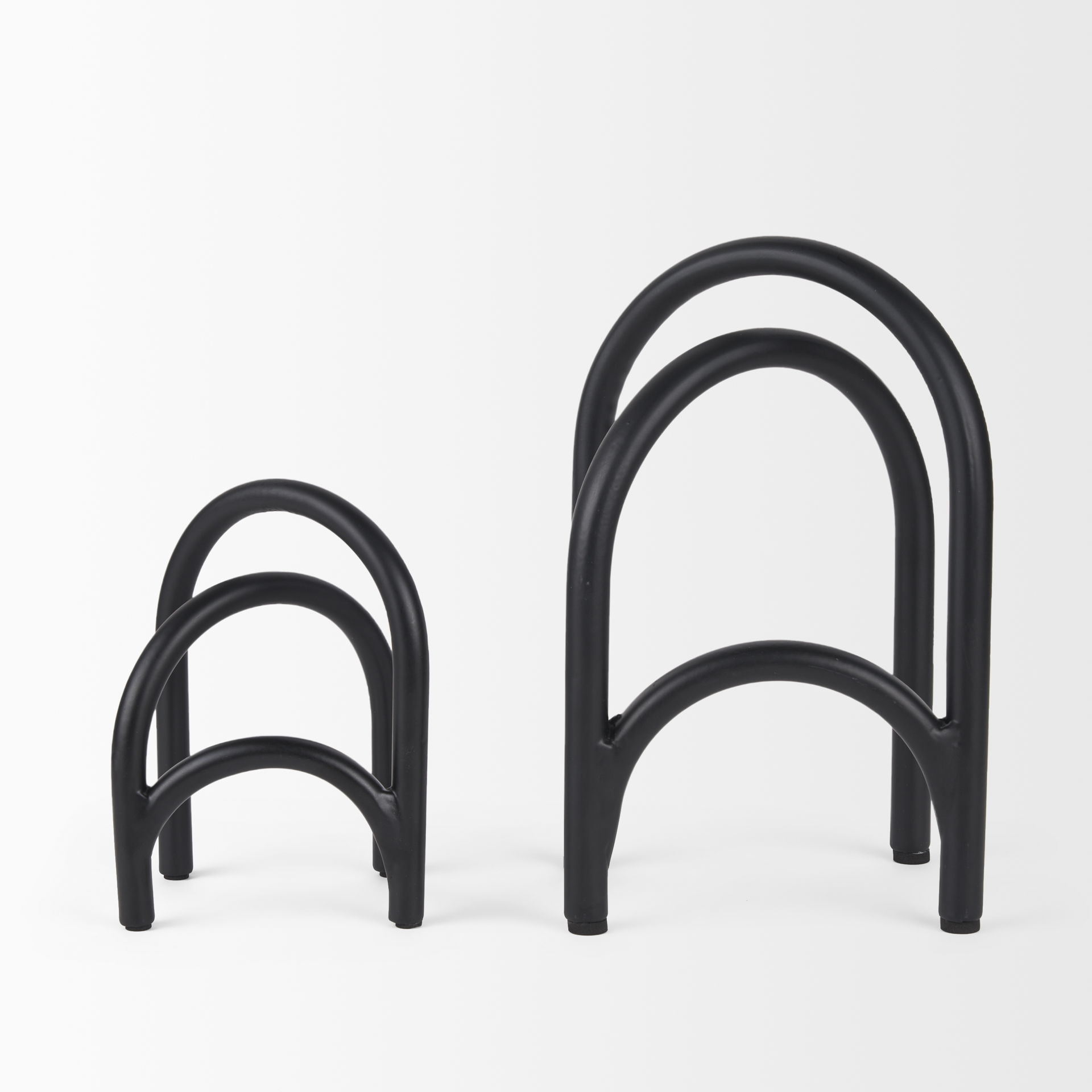 Springe Matte Black Metal Arched Decorative Object (Set of 2) large image 