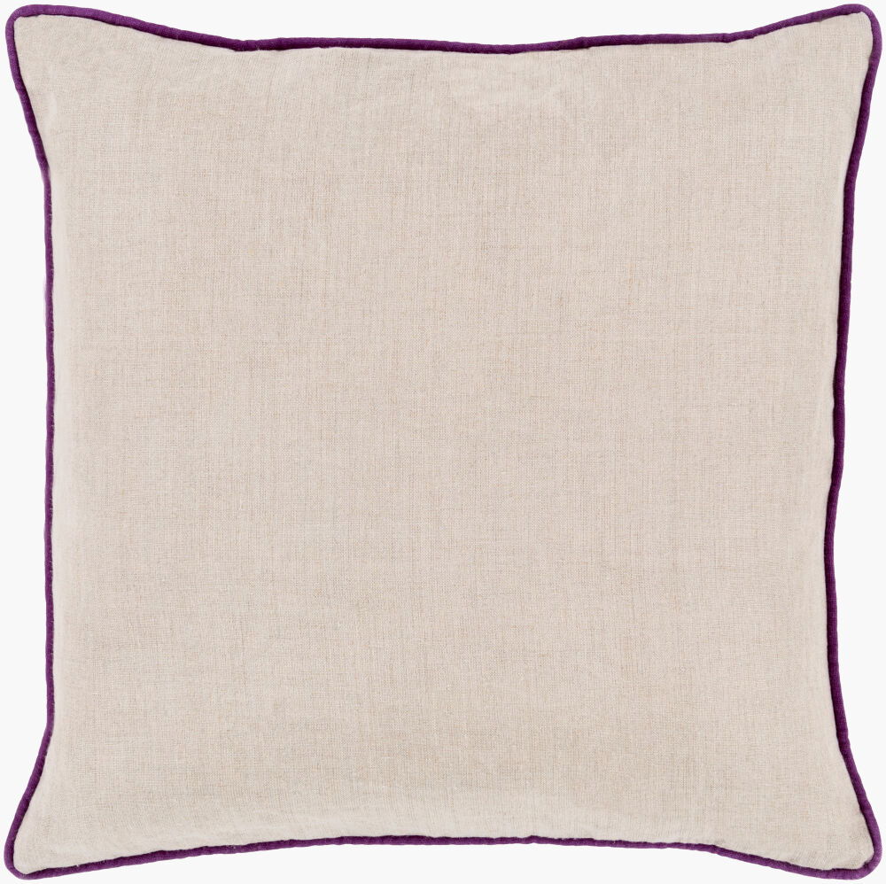 Linen Piped Accent Pillow, Decorative Pillow by Surya, 18" length x 18" width