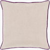 Linen Piped Accent Pillow, Decorative Pillow by Surya, 22" length x 22" width thumbnail