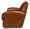 Taft Leather Swivel Chair, Havana Brown, Seating by Sarreid, 32" length x 30" width x 33" height thumbnail 9