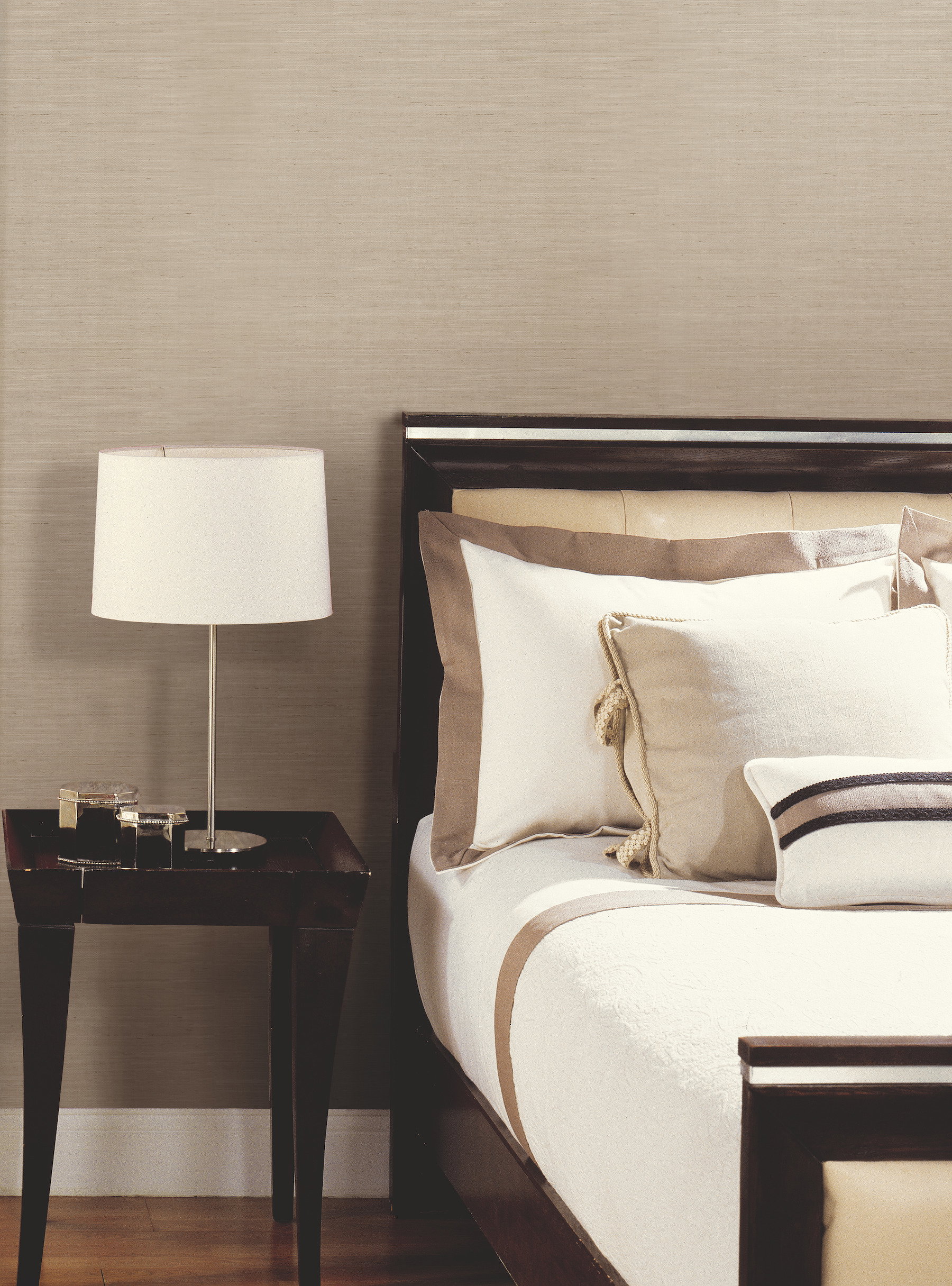 Sisal Grasscloth Grey & Taupe Wallpaper, by York Wall, 24' length x 3' width x 0.02" depth View 2