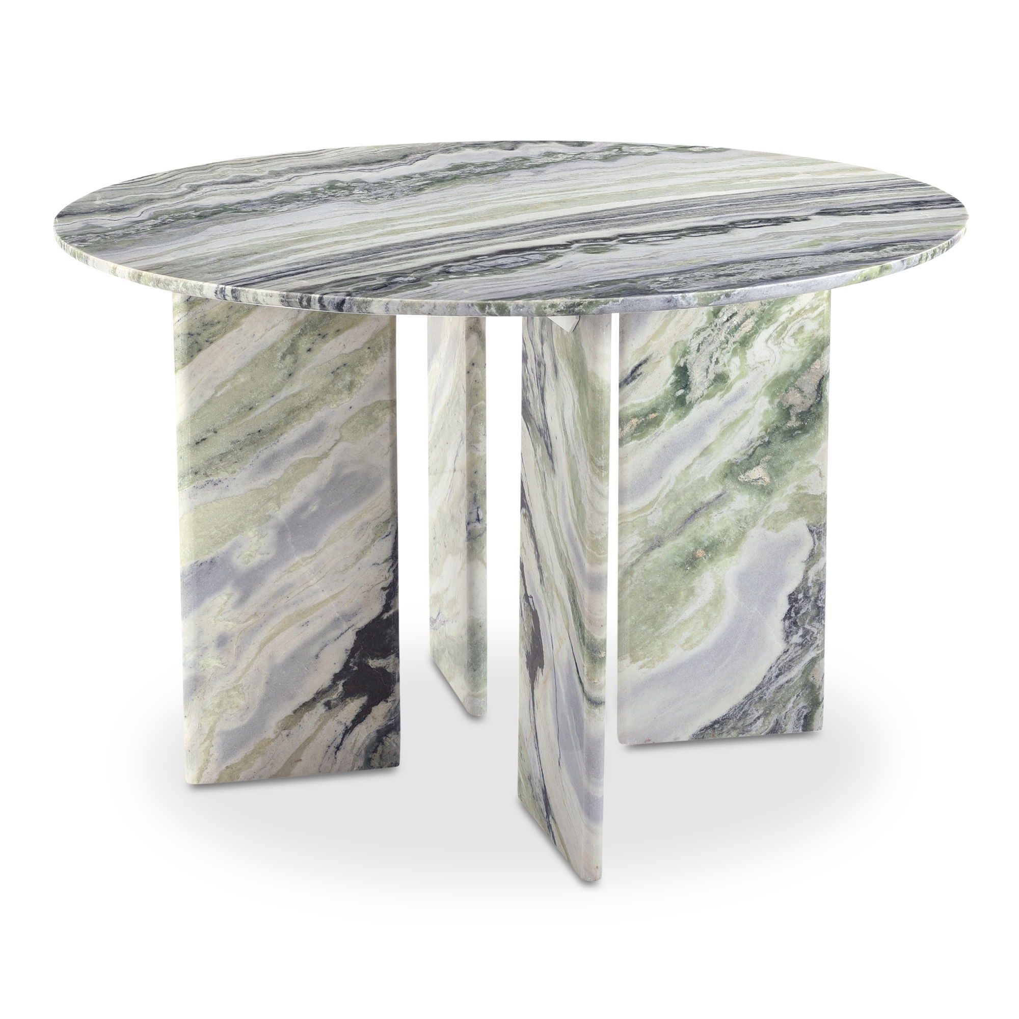 Celia Round Dining Table Green Onyx Marble, by Moe's Home, 48" width x 30" height x 48" depth View 2
