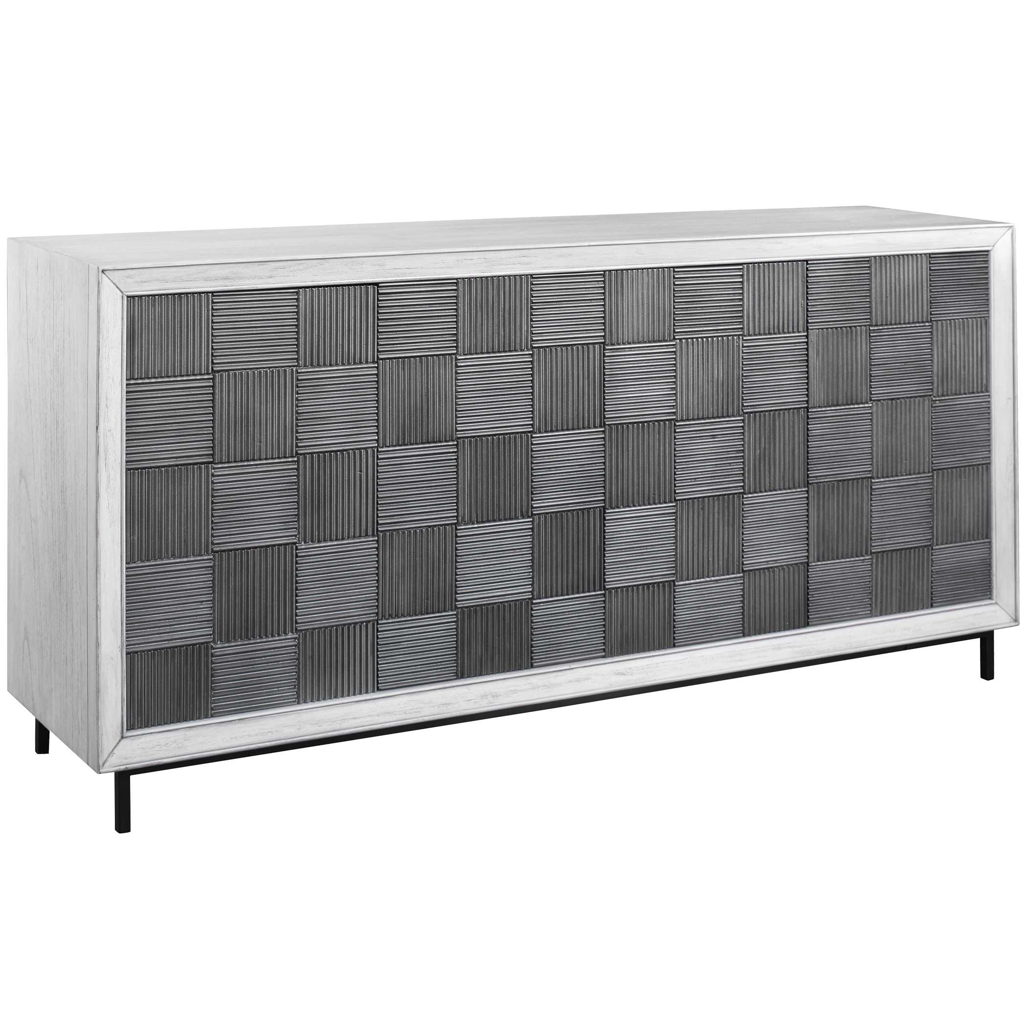 Checkerboard 4 Door Gray Cabinet Checkerboard 4 Door Gray Cabinet large image