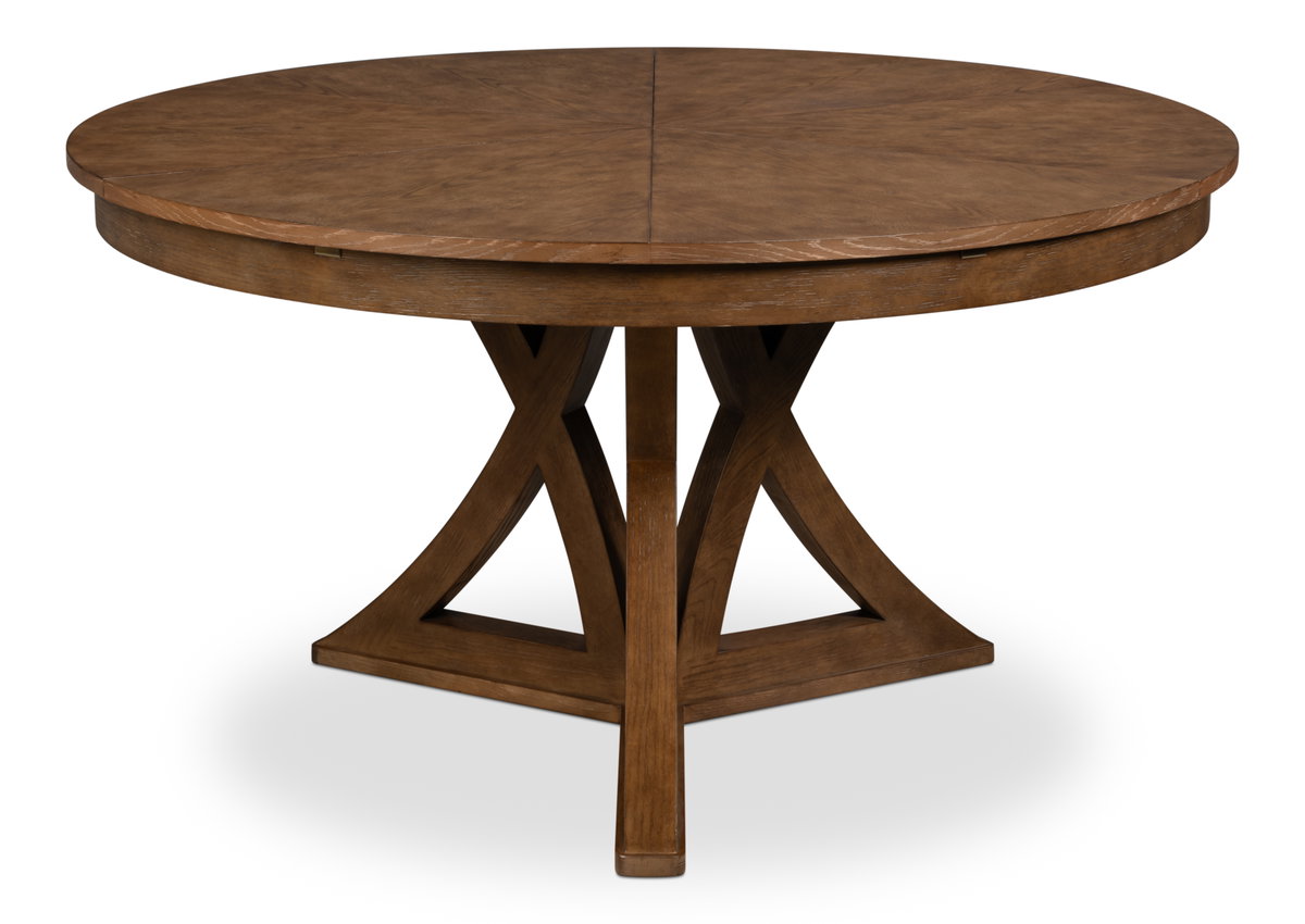 Casual Jupe Dining Table Light Mink Med, by Sarreid, 4'7" length x 4'7" width x 2'6" height View 1