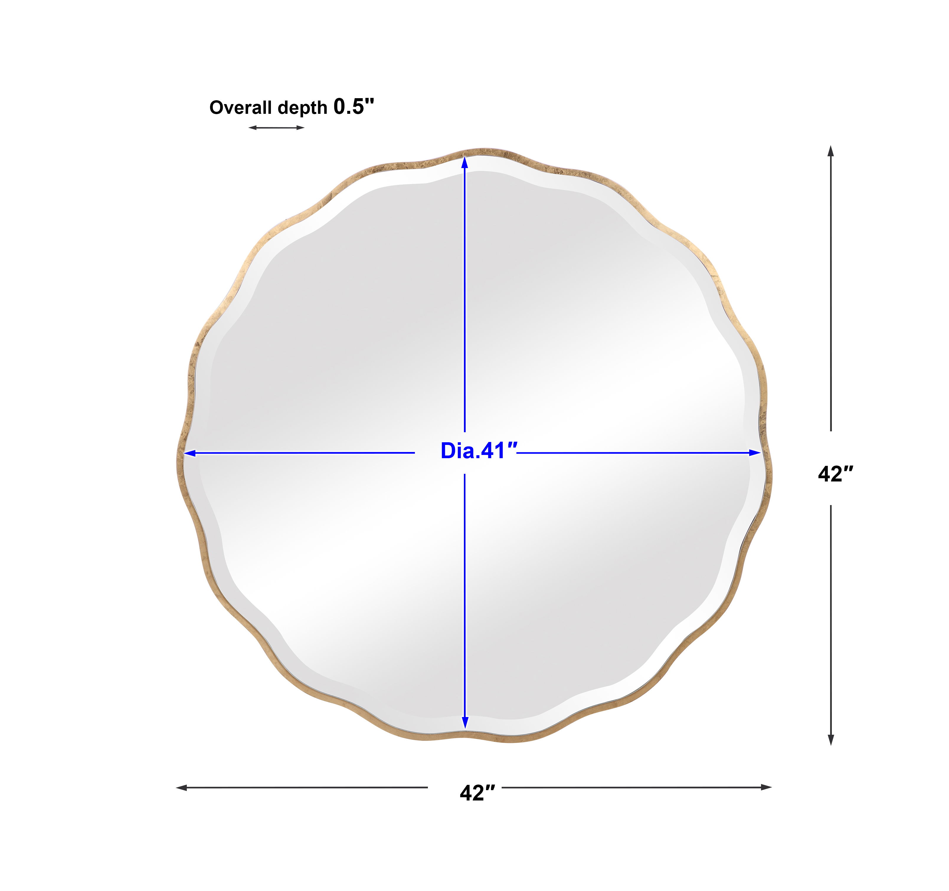 Aneta Gold Round Mirror large image 