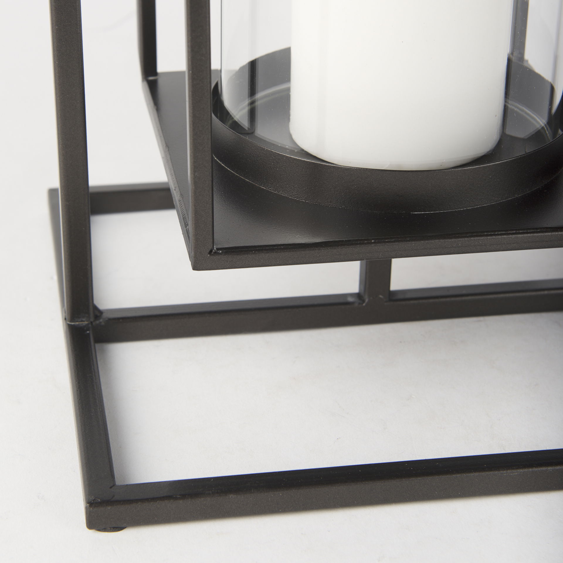 Albus I Large Black Metal Rectangular Table Candle Holder large image 