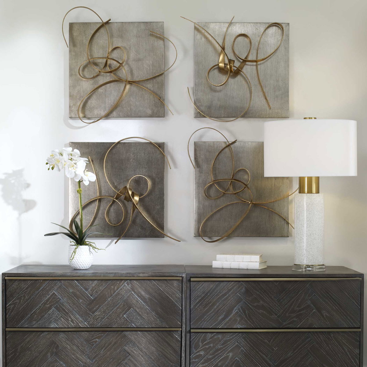 Harmony Metal Wall Art Set/2, Sculptural Wall Art by Uttermost, 24" width x 23.25" height x 4" depth View 4