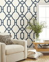 Magnolia Home Woven Trellis Blue & White Peel & Stick Wallpaper thumbnail 1
