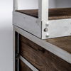 Brodie III 32L x 22W x 94H  Medium Brown Wood Silver Accent Four Shelf Shelving Unit thumbnail 1