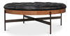 Corbet Cocktail Ottoman Onyx Black Lthr, Coffee Table by Sarreid, 39" length x 39" width x 16" height thumbnail 4