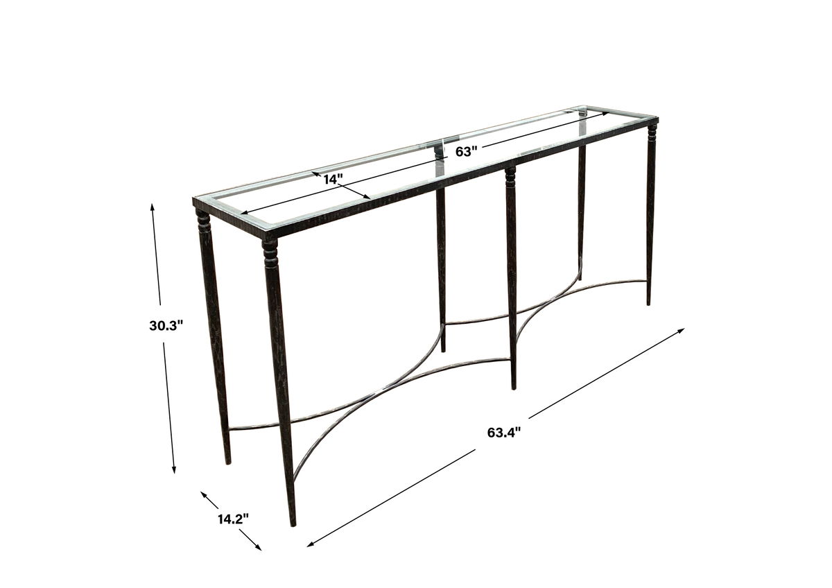Washington Console Table, by Uttermost, 63.4" width x 30.3" height x 14.2" depth View 3