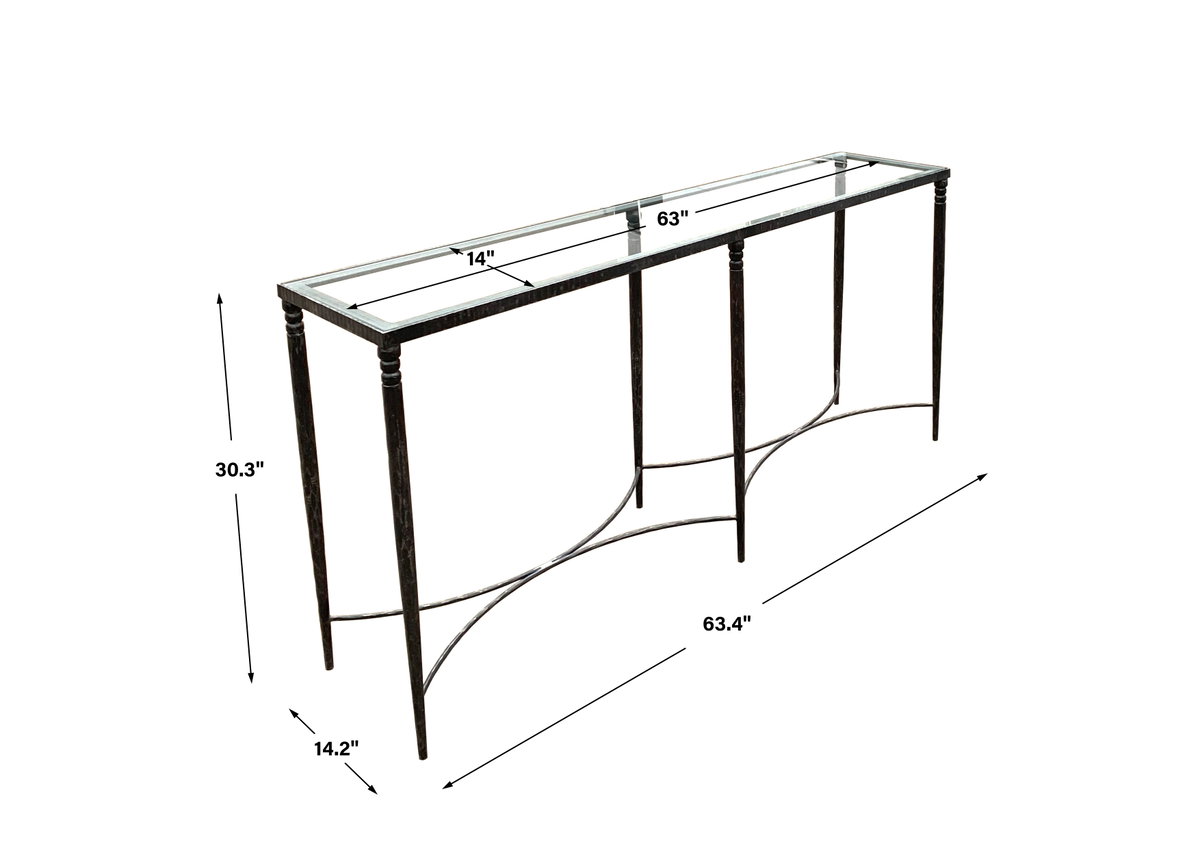 Washington Console Table, by Uttermost, 63.4" width x 30.3" height x 14.2" depth View 3