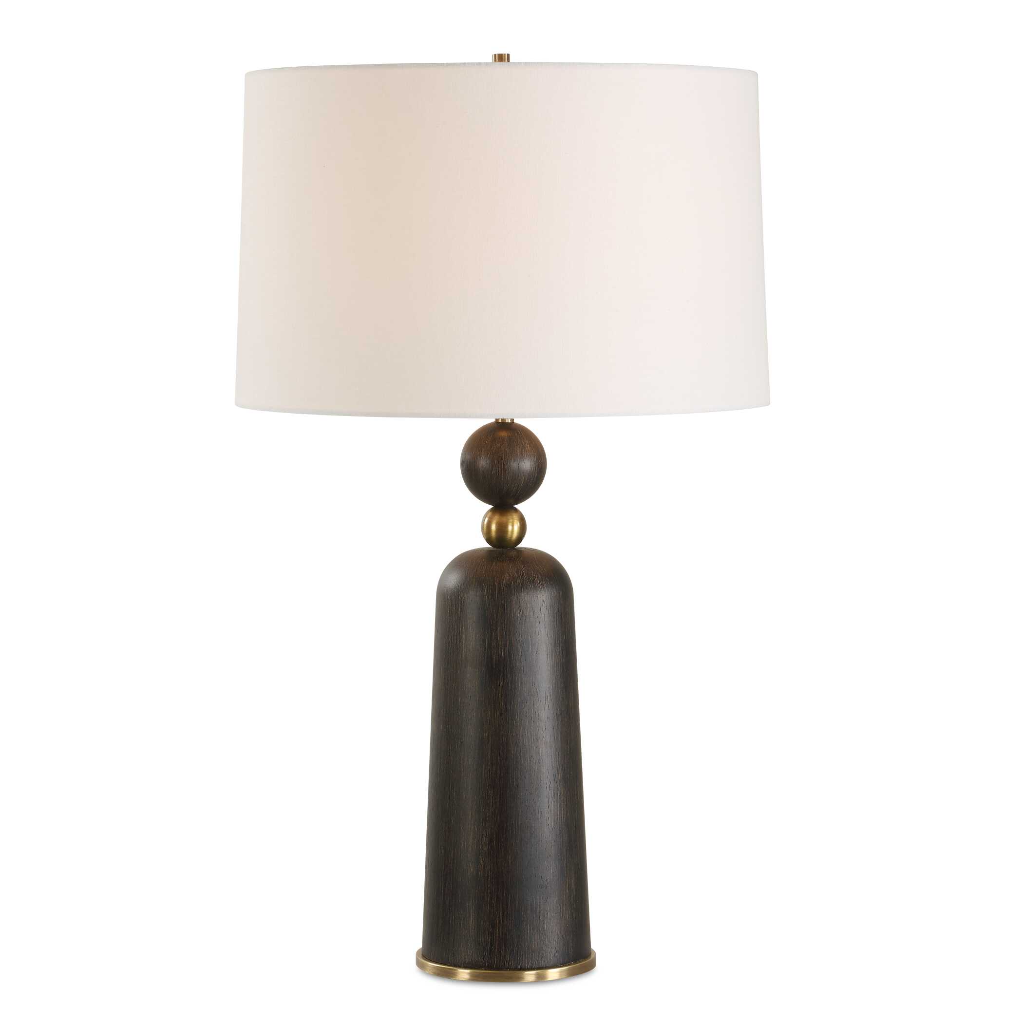 McQuinn Dark Walnut Table Lamp, by Uttermost, 18" width x 30.5" height x 18" depth View 1