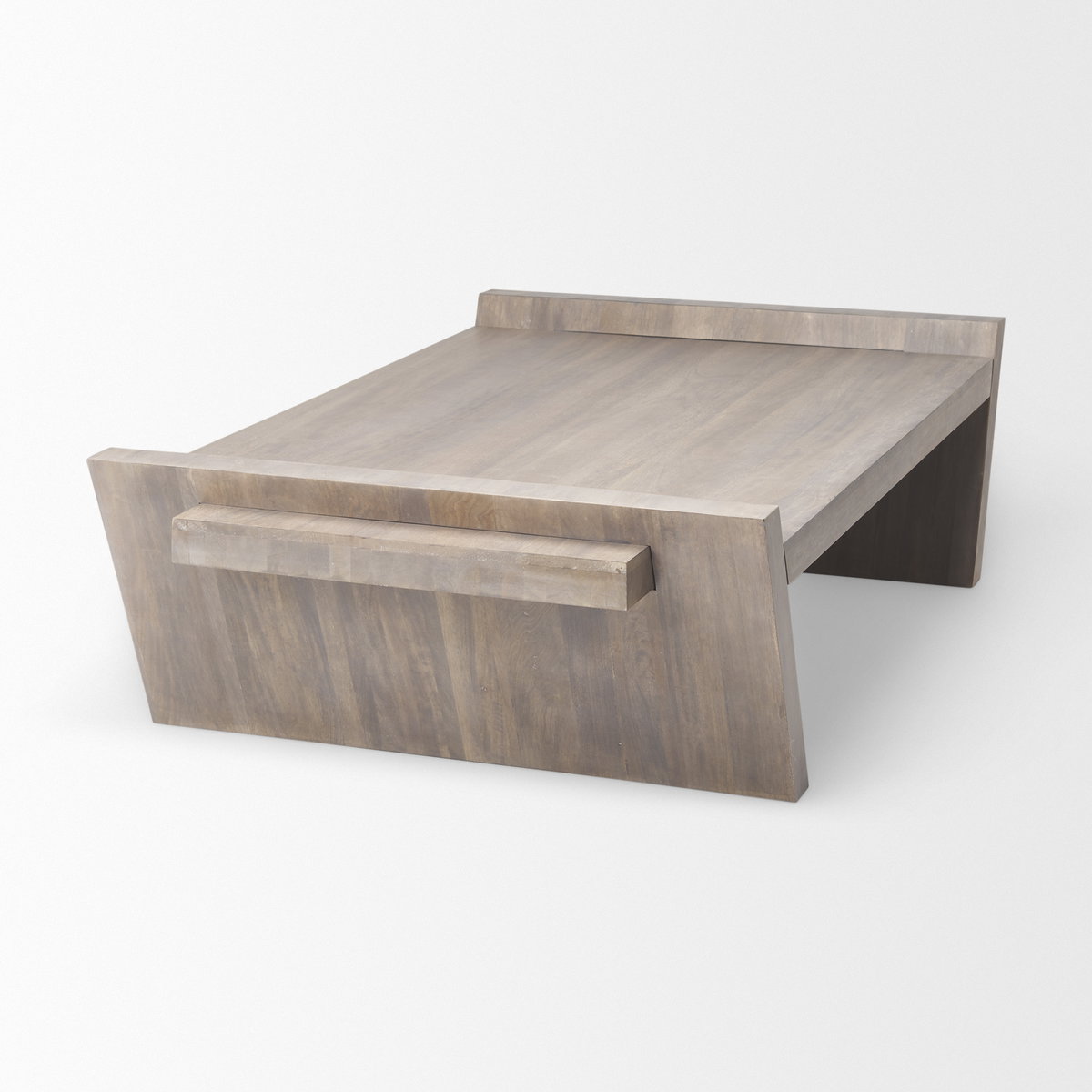 Elaine 59x36 Brown Solid Wood Top & Base Coffee Table, by Mercana, 59" length x 36" width x 16" height View 6