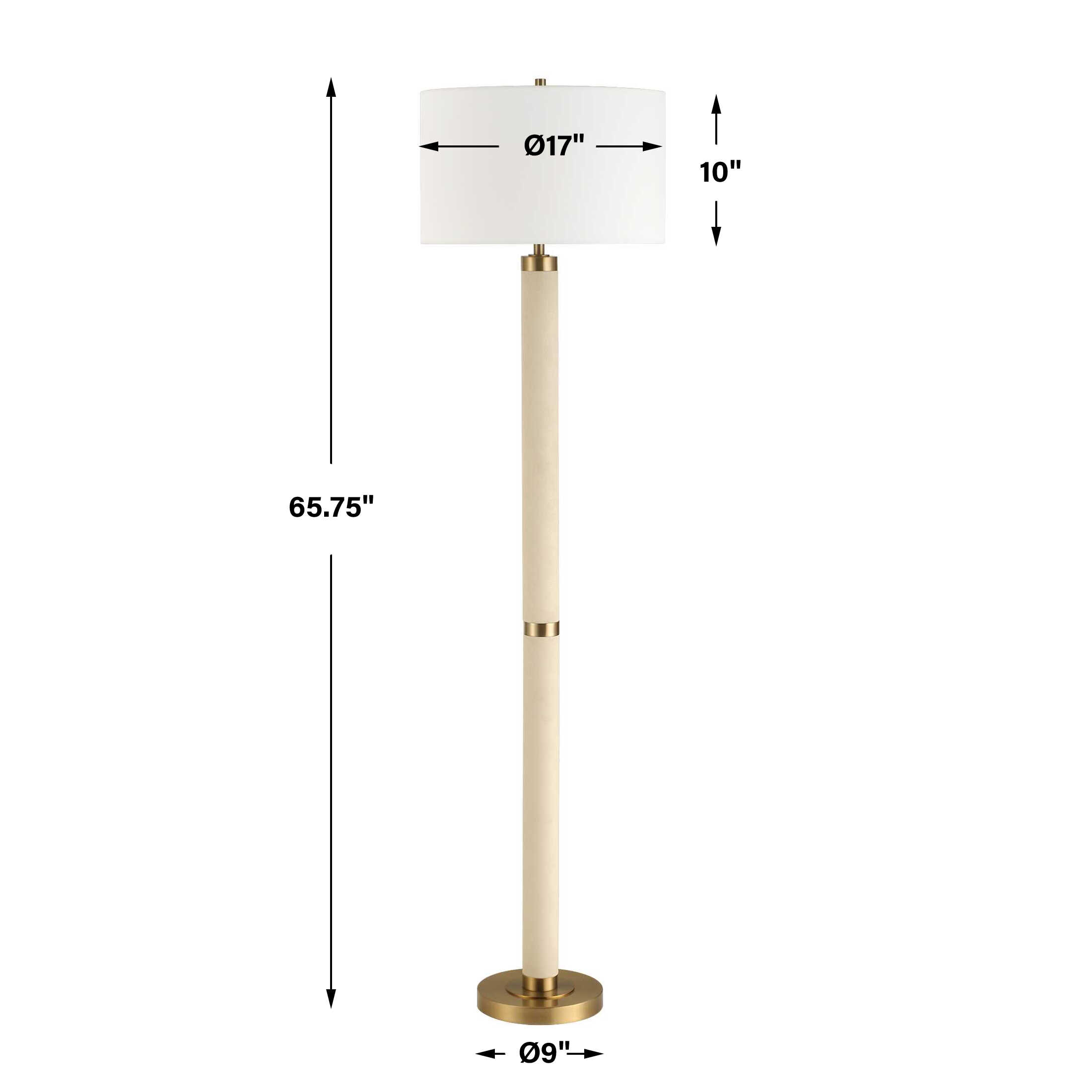 Wessex White Floor Lamp, by Uttermost, 17" width x 65.75" height x 17" depth View 3